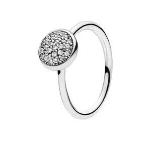 PANDORA Women's Metallic Silver Cz Dazzling Droplets Ring